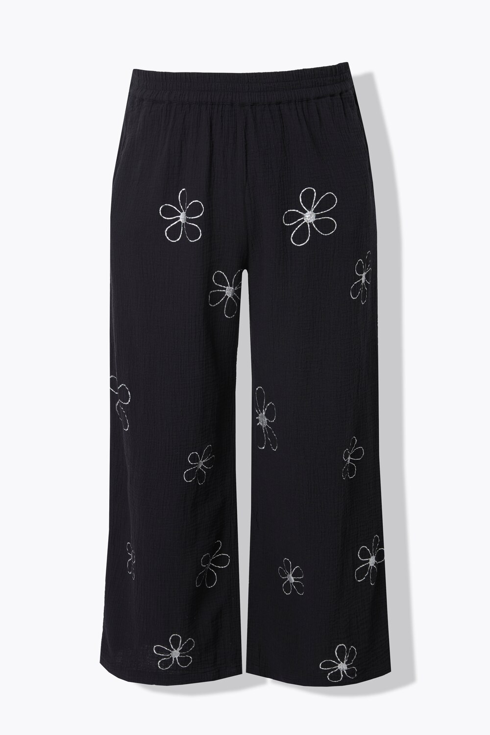 Stora storlekar Culottebyxa, Dam, svart, storlek: 60, Bomull, Mia Moda