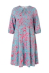 Šaty, áčkový střih, midi délka, syntetické hedvábí, celoplošný potisk