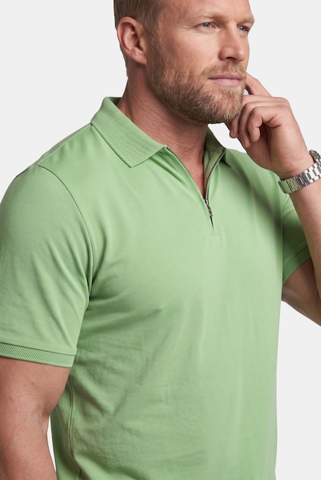 Poloshirt, Bauchfit, Halbarm, Zipper, bis 8 XL