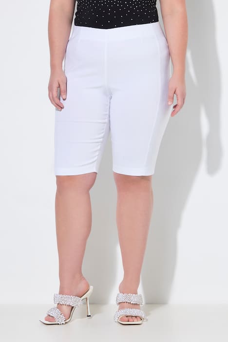 Bengalin short, elastische slim fit, metallic print