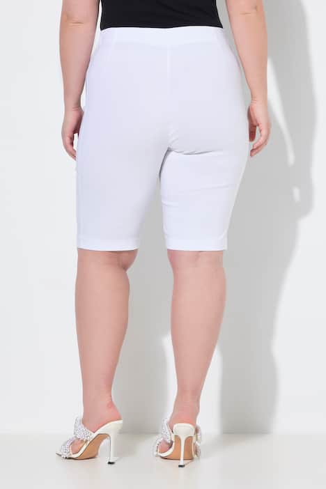 Bengalin short, elastische slim fit, metallic print