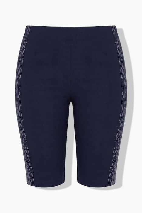 Bengalin short, elastische slim fit, metallic print