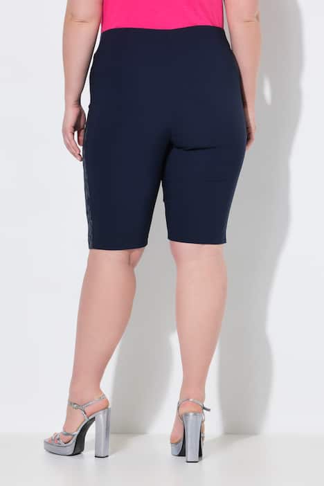 Bengalin short, elastische slim fit, metallic print