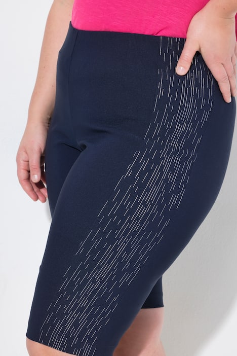 Bengalin short, elastische slim fit, metallic print