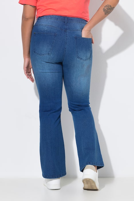 Bootcut-Jeans Lea, Stretchdenim, Blüten, 5-Pocket