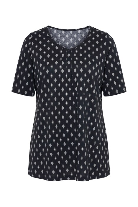 T-Shirt, Biesen, A-Linie, V-Ausschnitt, Halbarm
