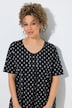 T-shirt, decoratieve plooien, A-lijn, V-hals, korte mouw