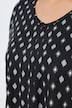 T-shirt, decoratieve plooien, A-lijn, V-hals, korte mouw