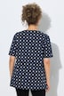 T-shirt, decoratieve plooien, A-lijn, V-hals, korte mouw