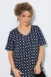 T-shirt, decoratieve plooien, A-lijn, V-hals, korte mouw