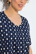 T-shirt, decoratieve plooien, A-lijn, V-hals, korte mouw