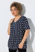 T-shirt, decoratieve plooien, A-lijn, V-hals, korte mouw
