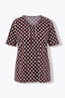 T-shirt, decoratieve plooien, A-lijn, V-hals, korte mouw