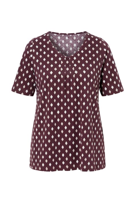 T-Shirt, Biesen, A-Linie, V-Ausschnitt, Halbarm