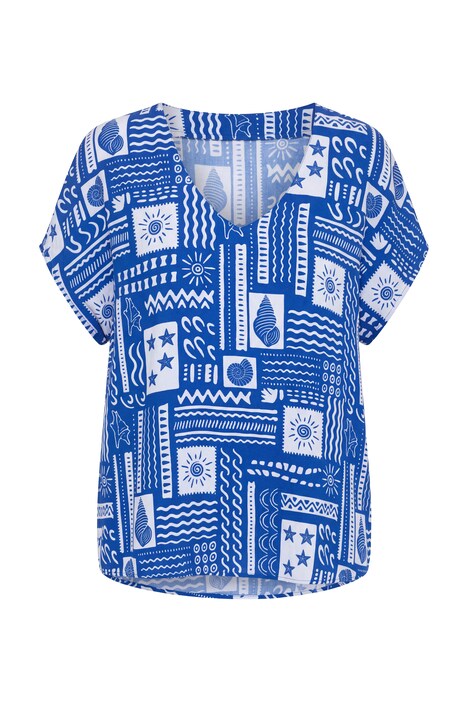 Halenka, volný střih, s dlaždicovým potiskem