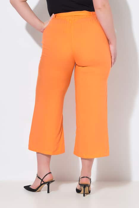 Culotte, weites, gerades Bein, Bindegürtel