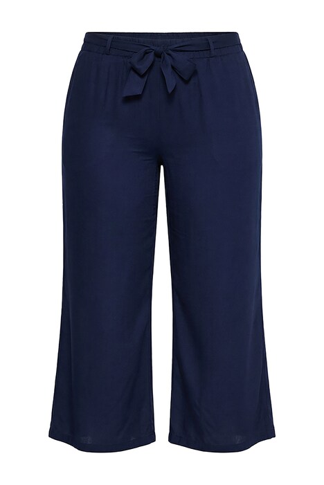 Kalhoty Culotte, široké, rovné nohavice, pásek na zavázání