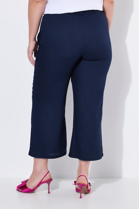 Culotte, wijde recht pijp, strikceintuur