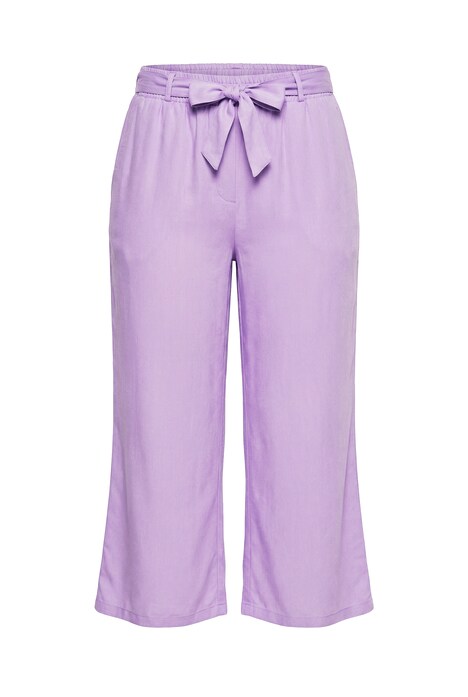 Kalhoty Culotte, široké, rovné nohavice, pásek na zavázání