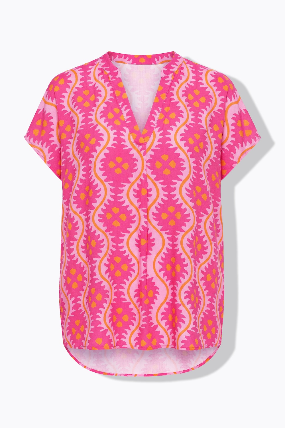 Stora storlekar Blus med stort mönster i oversized modell, Dam, rosa, storlek: 58/60, Viskos, Studio Untold