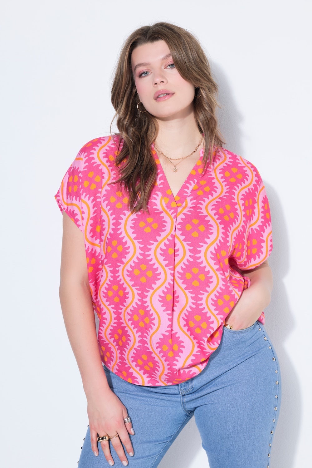 Blusenshirt, oversized, Print