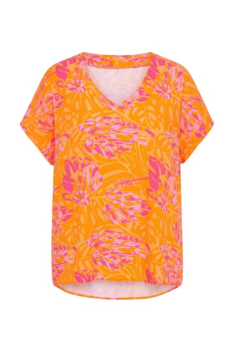 Halenka, volný střih, potisk s listy