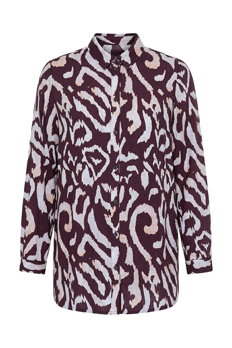 Košilová halenka, rovný střih, celoplošný potisk