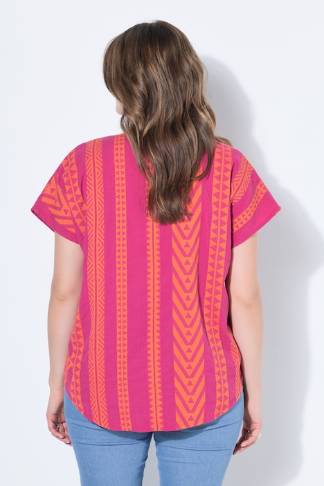 Blouse oversize, motif jacquard