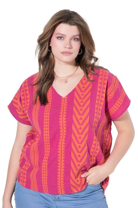 Halenka, volný střih, žakárový vzor