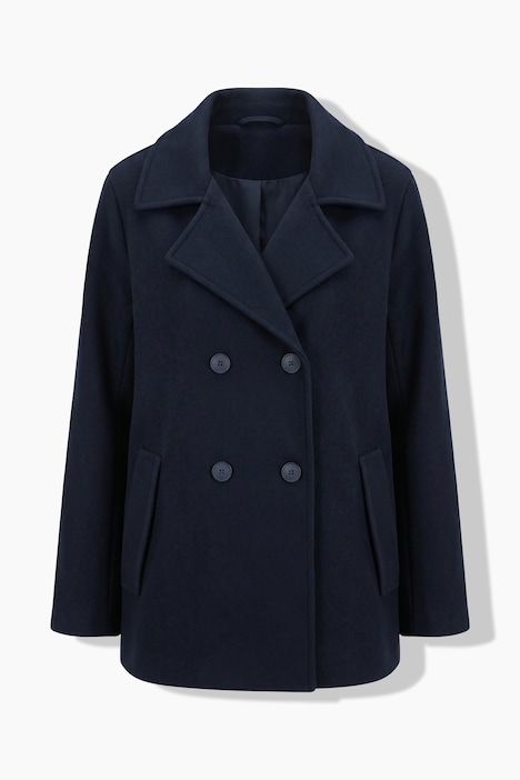 Cabanjacke, Oversized, Reverskragen, Wollanteil