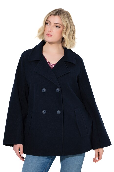 Cabanjacke, Oversized, Reverskragen, Wollanteil