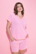 Blusenshirt, oversized, Musselin, Color-Einfassungen