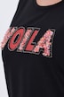 Textured Voila Lettering Cap Sleeve Tee