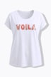 Textured Voila Lettering Cap Sleeve Tee
