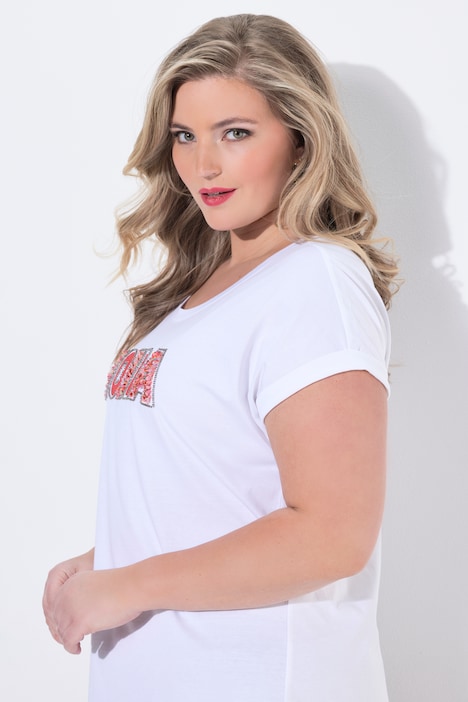 Textured Voila Lettering Cap Sleeve Tee