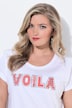 Textured Voila Lettering Cap Sleeve Tee