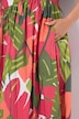 Maxikleid, Palmen, Rücken gesmokt, ärmellos