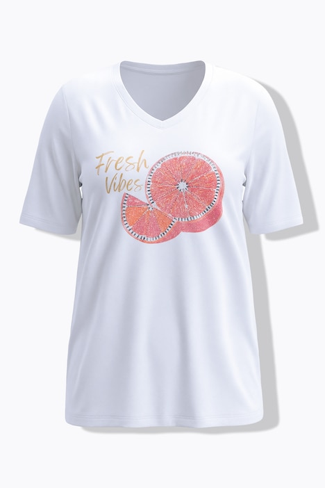 T-Shirt, A-Linie, verzierte Orangen Applikation