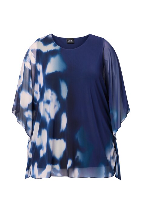 Síťovaná halenka, dvojitá vrstva, volný střih, kulatý výstřih, polodlouhý rukáv