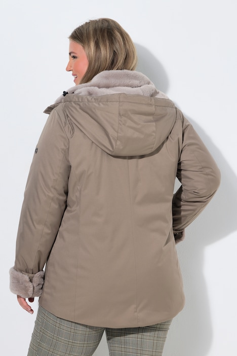 HYPRAR Funktions-Jacke, wasserdicht, Kapuze, Webpelz