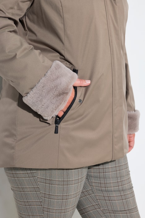 HYPRAR Funktions-Jacke, wasserdicht, Kapuze, Webpelz