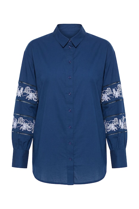 Pruhovaná halenka, volný střih, krajka na dlouhých rukávech