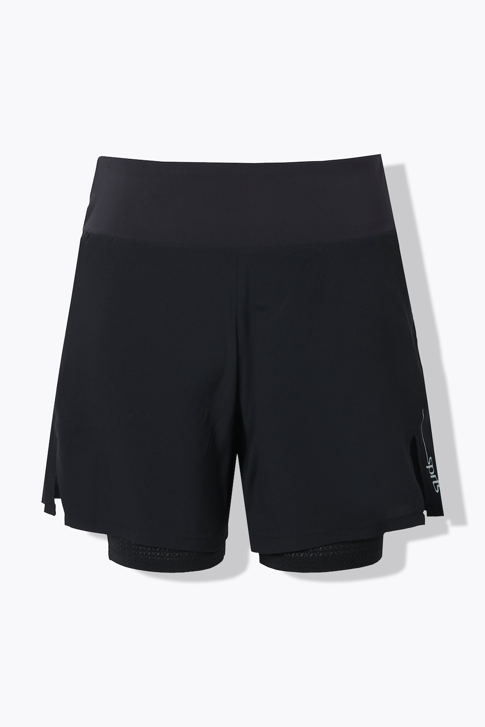 2-i-1 funktionelle shorts med høj talje og lynlåslommer