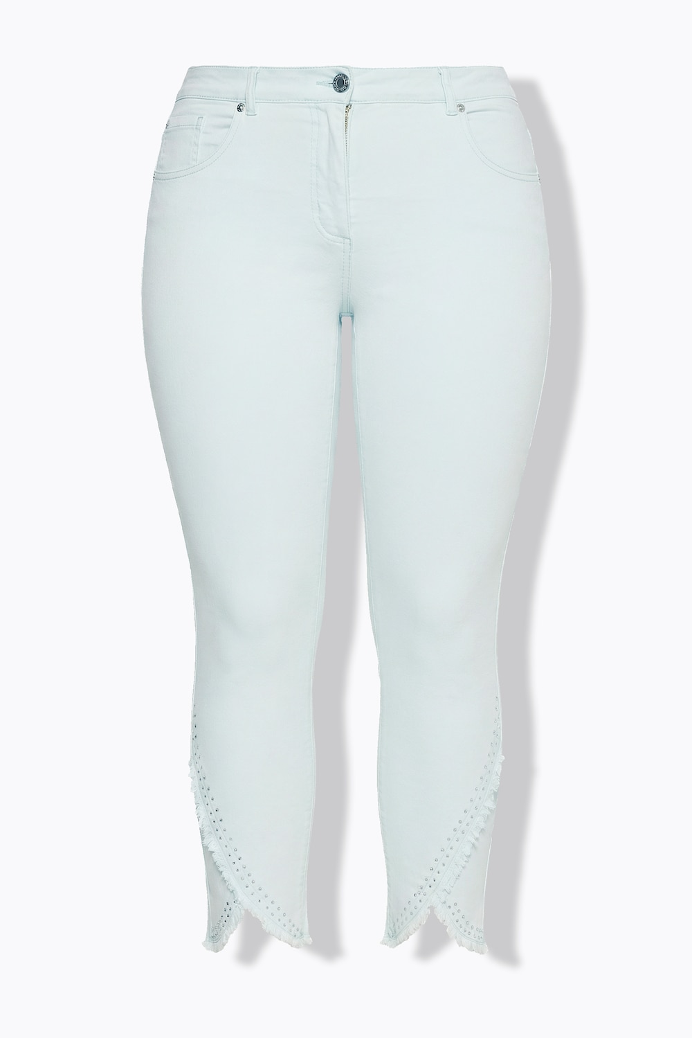 Stora storlekar 7/8-jeans, Dam, turkos, storlek: 56, Bomull, Mia Moda