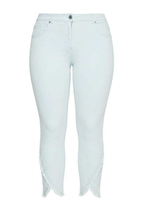 7/8 džíny, přiléhavý střih, 5 kapes, lem s třásněmi