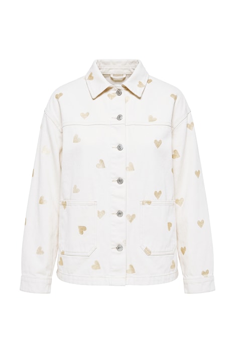 džínová bunda, volný střih, srdíčka, pevný denim