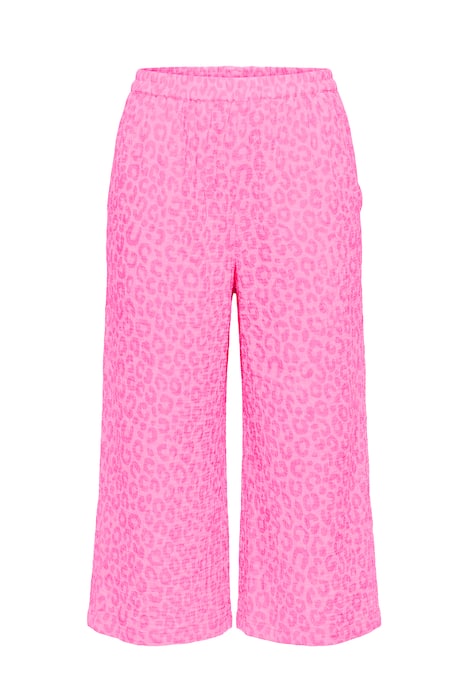 Kalhoty Culottes, široký střih, mušelín, leopardí vzor