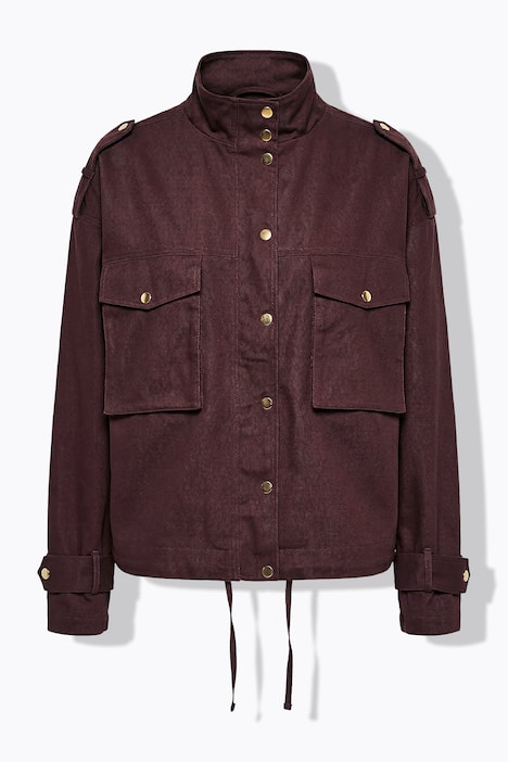 Utility-jas, oversized, grote zakken, opstaande kraag