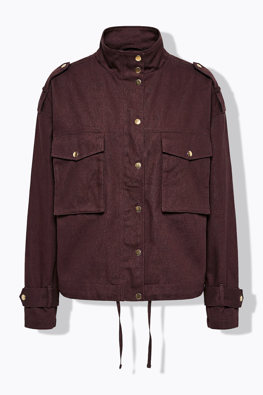 Stora storlekar Jacka i utility-modell i oversized modell med stora fickor och ståkrage, Dam, brun, storlek: 42/44, Polyester/Bomull, Studio Untold