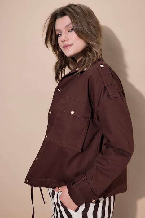 Utility-jas, oversized, grote zakken, opstaande kraag